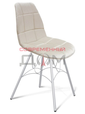 Стул Sheffilton SHT-ST29-C микровелюр жемчужный + SHT-S100 металл хром лак